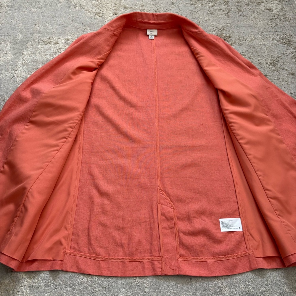 Linen Blend A New Day Women’s Coral Single Button Blazer With Pockets Size Large - Picture 9 of 13